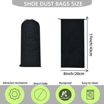 4 Pack Shoe Bags for Travel Flannel Single Shoe Pouch with Drawstring for Men Women Travel Protecting Storing Shoes