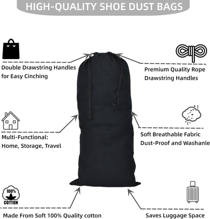 4 Pack Shoe Bags for Travel Flannel Single Shoe Pouch with Drawstring for Men Women Travel Protecting Storing Shoes