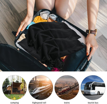 4 Pack Shoe Bags for Travel Flannel Single Shoe Pouch with Drawstring for Men Women Travel Protecting Storing Shoes