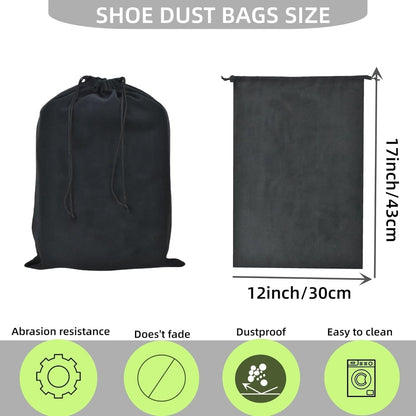 4 Pack Shoe Bags for Travel Flannel Single Shoe Pouch with Drawstring for Men Women Travel Protecting Storing Shoes