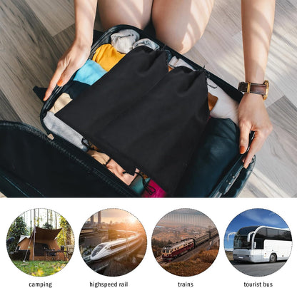 4 Pack Shoe Bags for Travel Flannel Single Shoe Pouch with Drawstring for Men Women Travel Protecting Storing Shoes