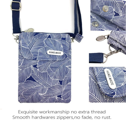 Roomy Cell Phone Purse Wallet Canvas Small Crossbody Purse Bags with Shoulder Strap For Women teen girlsl | Roomy