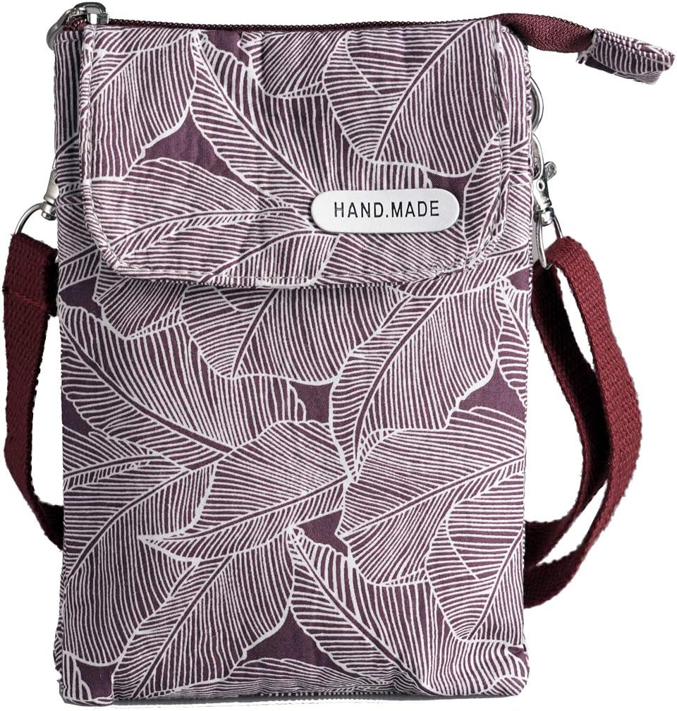 Roomy Cell Phone Purse Wallet Canvas Small Crossbody Purse Bags with Shoulder Strap For Women teen girlsl | Roomy