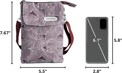 Roomy Cell Phone Purse Wallet Canvas Small Crossbody Purse Bags with Shoulder Strap For Women teen girlsl | Roomy