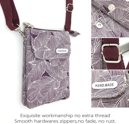 Roomy Cell Phone Purse Wallet Canvas Small Crossbody Purse Bags with Shoulder Strap For Women teen girlsl | Roomy