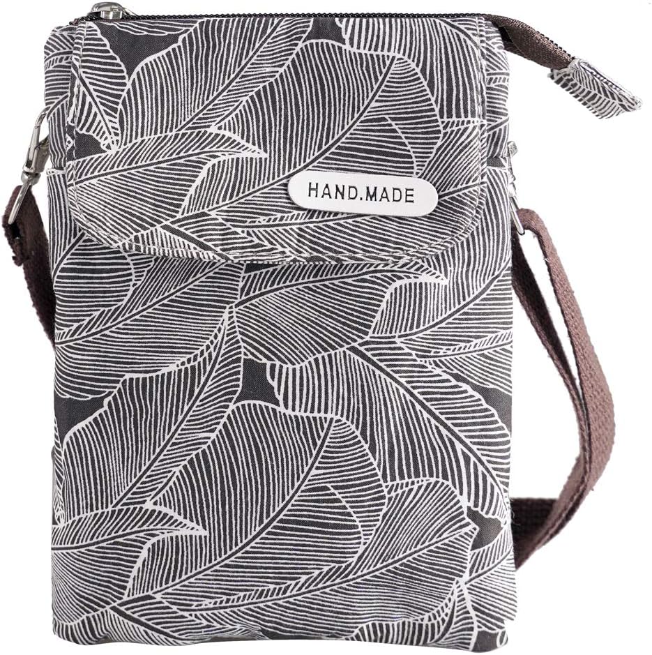 Roomy Cell Phone Purse Wallet Canvas Small Crossbody Purse Bags with Shoulder Strap For Women teen girlsl | Roomy