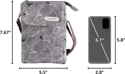 Roomy Cell Phone Purse Wallet Canvas Small Crossbody Purse Bags with Shoulder Strap For Women teen girlsl | Roomy