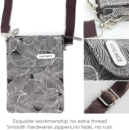Roomy Cell Phone Purse Wallet Canvas Small Crossbody Purse Bags with Shoulder Strap For Women teen girlsl | Roomy