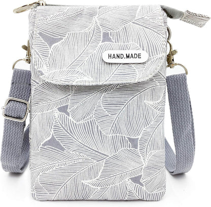 Roomy Cell Phone Purse Wallet Canvas Small Crossbody Purse Bags with Shoulder Strap For Women teen girlsl | Roomy