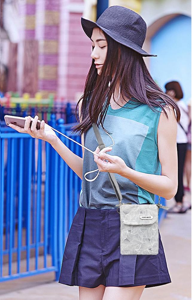 Roomy Cell Phone Purse Wallet Canvas Small Crossbody Purse Bags with Shoulder Strap For Women teen girlsl | Roomy