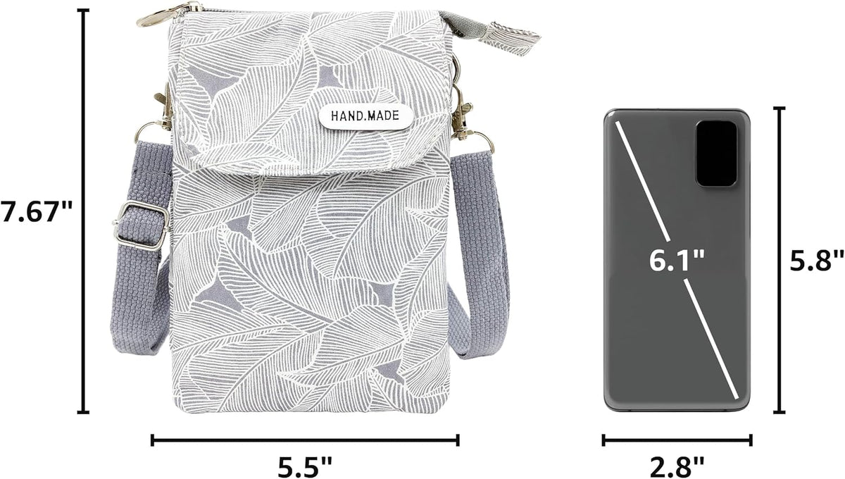 Roomy Cell Phone Purse Wallet Canvas Small Crossbody Purse Bags with Shoulder Strap For Women teen girlsl | Roomy
