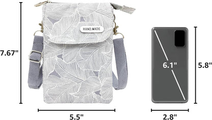 Roomy Cell Phone Purse Wallet Canvas Small Crossbody Purse Bags with Shoulder Strap For Women teen girlsl | Roomy