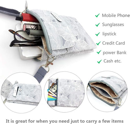 Roomy Cell Phone Purse Wallet Canvas Small Crossbody Purse Bags with Shoulder Strap For Women teen girlsl | Roomy