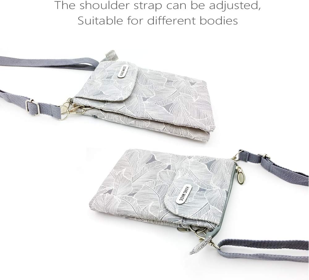 Roomy Cell Phone Purse Wallet Canvas Small Crossbody Purse Bags with Shoulder Strap For Women teen girlsl | Roomy
