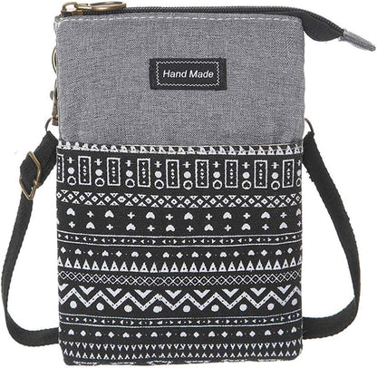 Roomy Cell Phone Purse Wallet Canvas Small Crossbody Purse Bags with Shoulder Strap For Women teen girlsl | Roomy