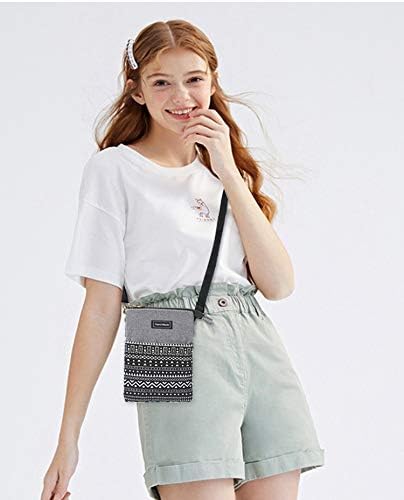 Roomy Cell Phone Purse Wallet Canvas Small Crossbody Purse Bags with Shoulder Strap For Women teen girlsl | Roomy