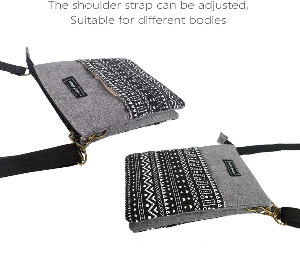 Roomy Cell Phone Purse Wallet Canvas Small Crossbody Purse Bags with Shoulder Strap For Women teen girlsl | Roomy
