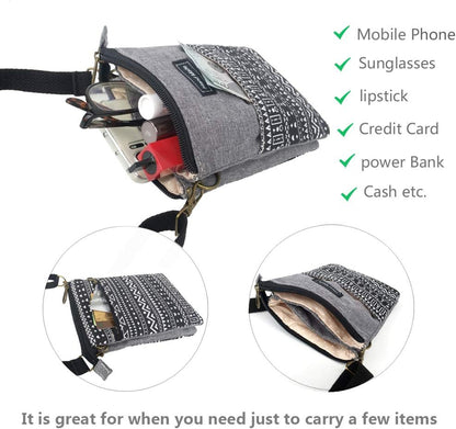 Roomy Cell Phone Purse Wallet Canvas Small Crossbody Purse Bags with Shoulder Strap For Women teen girlsl | Roomy