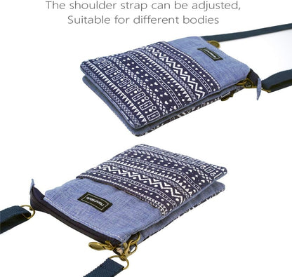 Roomy Cell Phone Purse Wallet Canvas Small Crossbody Purse Bags with Shoulder Strap For Women teen girlsl | Roomy