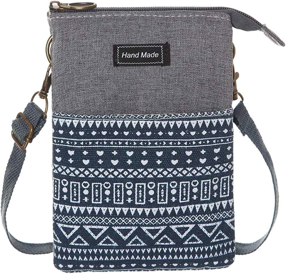 Roomy Cell Phone Purse Wallet Canvas Small Crossbody Purse Bags with Shoulder Strap For Women teen girlsl | Roomy