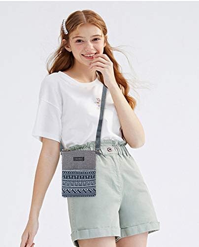 Roomy Cell Phone Purse Wallet Canvas Small Crossbody Purse Bags with Shoulder Strap For Women teen girlsl | Roomy