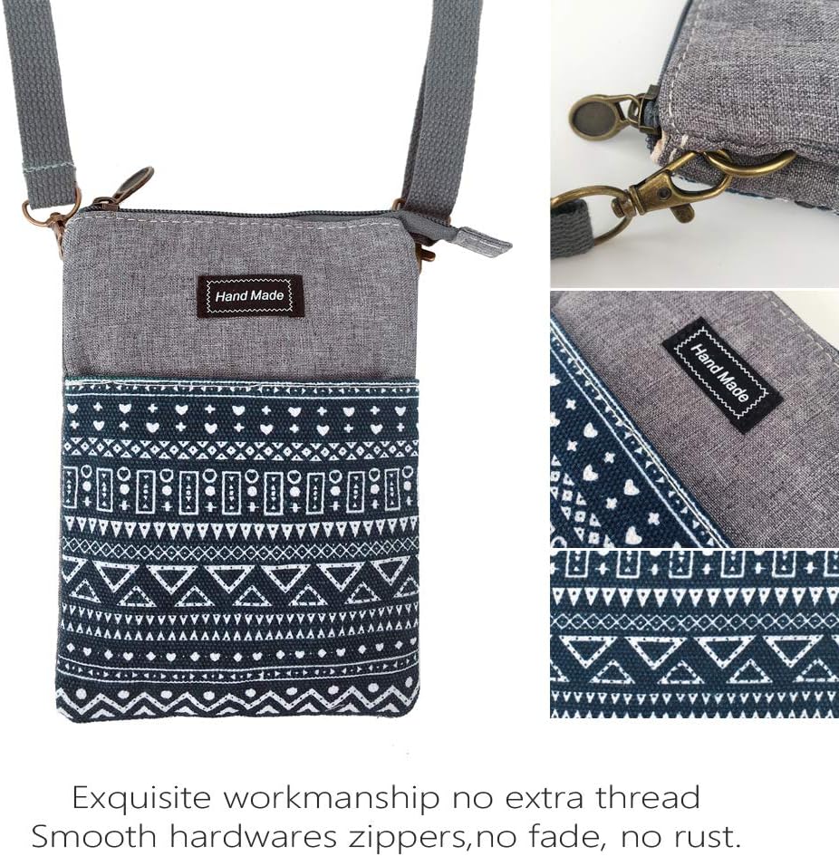 Roomy Cell Phone Purse Wallet Canvas Small Crossbody Purse Bags with Shoulder Strap For Women teen girlsl | Roomy