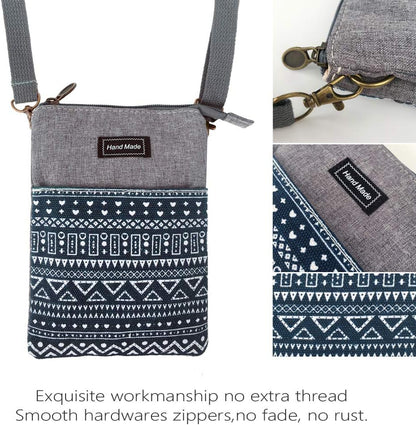 Roomy Cell Phone Purse Wallet Canvas Small Crossbody Purse Bags with Shoulder Strap For Women teen girlsl | Roomy