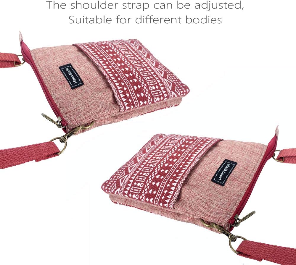 Roomy Cell Phone Purse Wallet Canvas Small Crossbody Purse Bags with Shoulder Strap For Women teen girlsl | Roomy