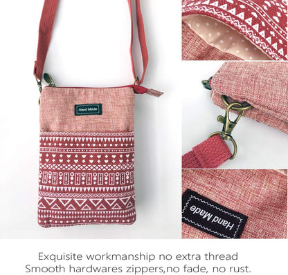 Roomy Cell Phone Purse Wallet Canvas Small Crossbody Purse Bags with Shoulder Strap For Women teen girlsl | Roomy