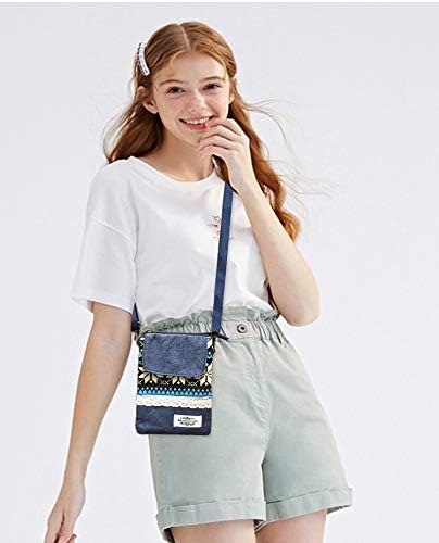 Roomy Cell Phone Purse Wallet Canvas Small Crossbody Purse Bags with Shoulder Strap For Women teen girlsl | Roomy