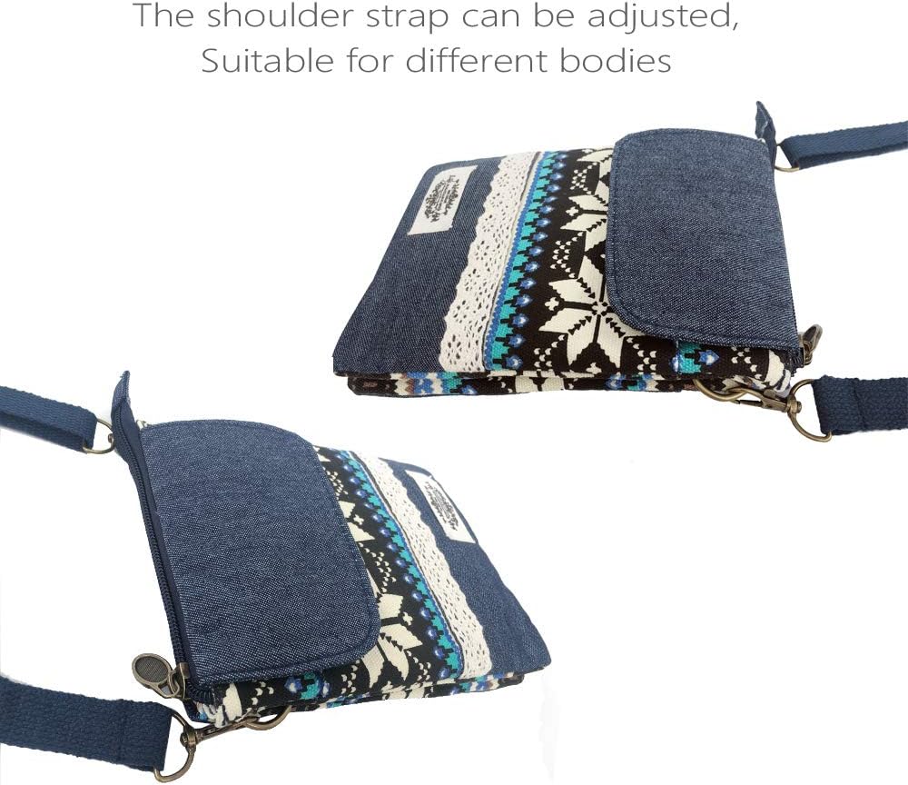 Roomy Cell Phone Purse Wallet Canvas Small Crossbody Purse Bags with Shoulder Strap For Women teen girlsl | Roomy