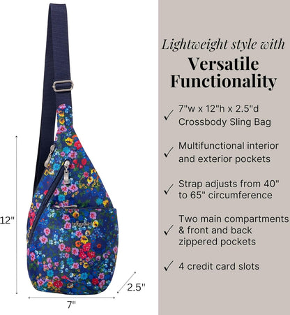 Mini Sling - 12x7 Sling Crossbody Bag Backpack with Adjustable Shoulder Strap