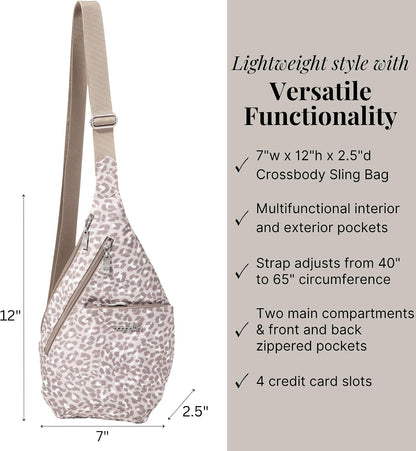 Mini Sling - 12x7 Sling Crossbody Bag Backpack with Adjustable Shoulder Strap