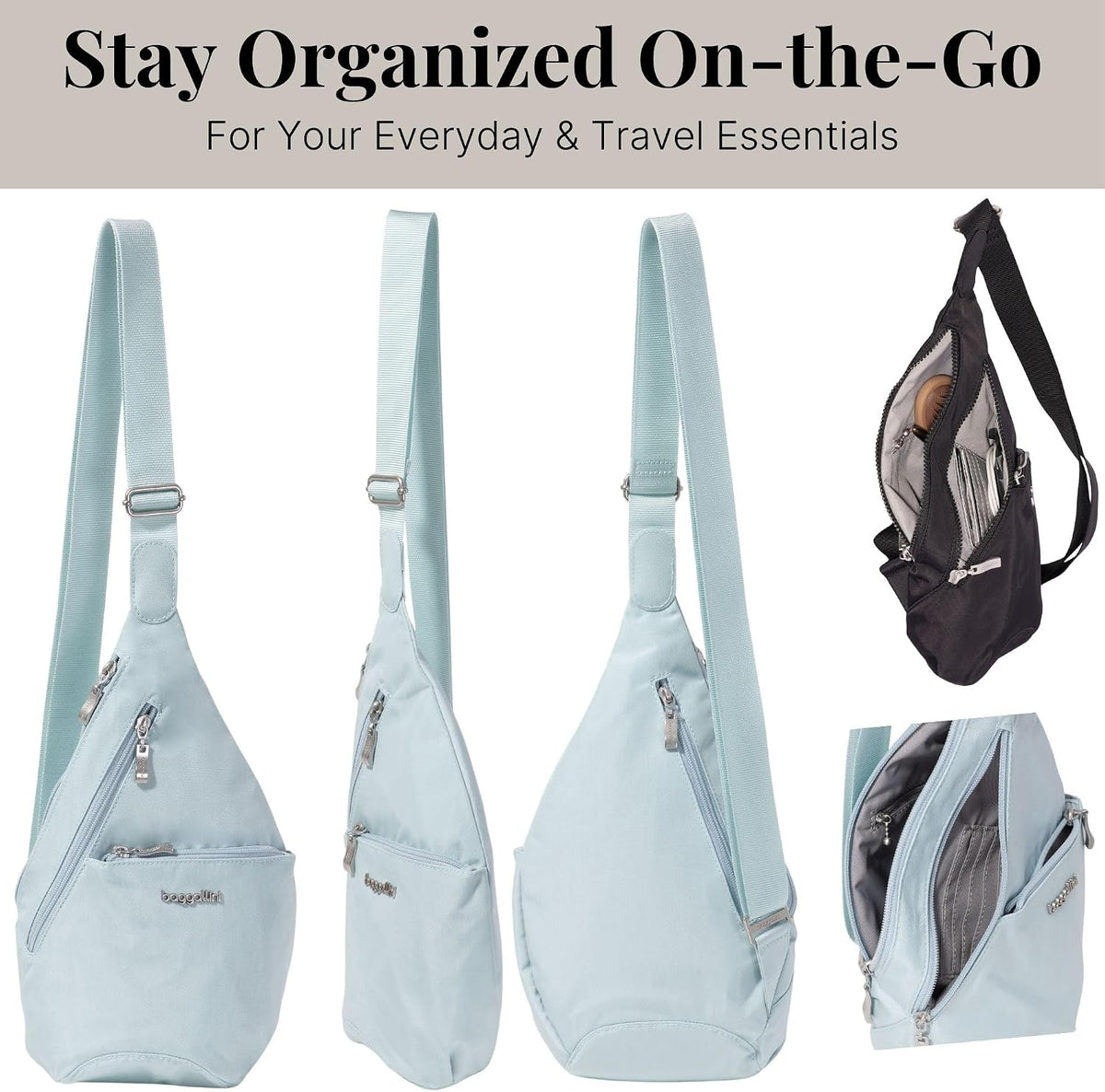 Mini Sling - 12x7 Sling Crossbody Bag Backpack with Adjustable Shoulder Strap