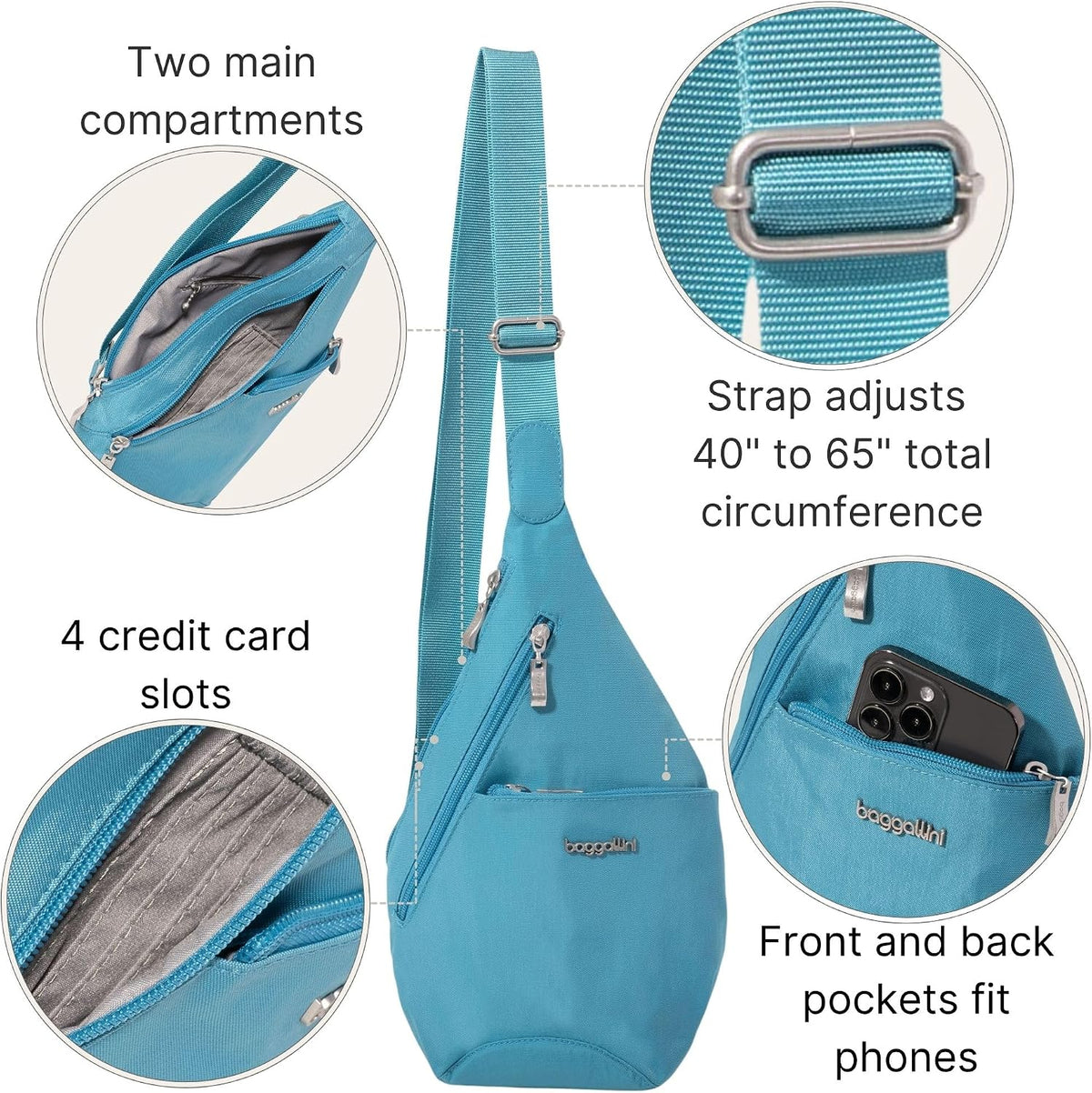 Mini Sling - 12x7 Sling Crossbody Bag Backpack with Adjustable Shoulder Strap