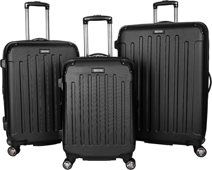 REACTION Renegade Luggage Expandable 8-Wheel Spinner Lightweight Hardside Suitcase, Navy Blue, 20-Inch Carry On