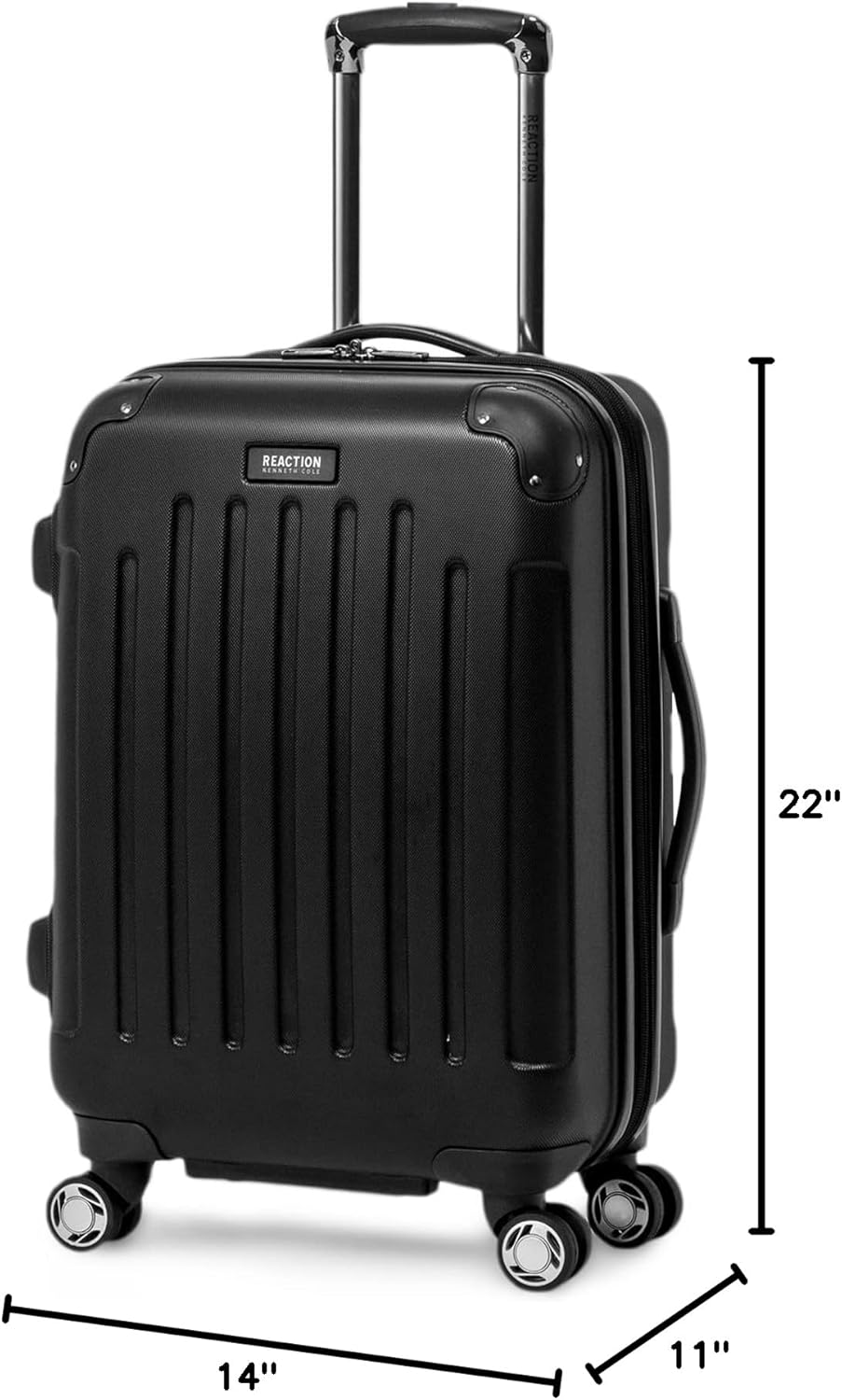 REACTION Renegade Luggage Expandable 8-Wheel Spinner Lightweight Hardside Suitcase, Navy Blue, 20-Inch Carry On