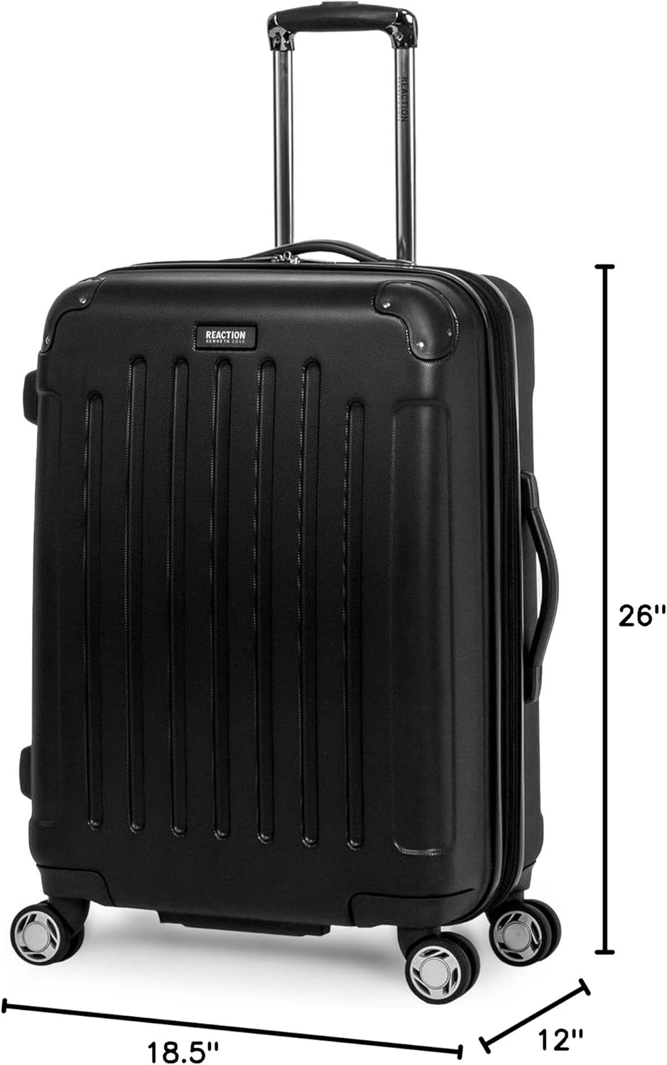 REACTION Renegade Luggage Expandable 8-Wheel Spinner Lightweight Hardside Suitcase, Navy Blue, 20-Inch Carry On