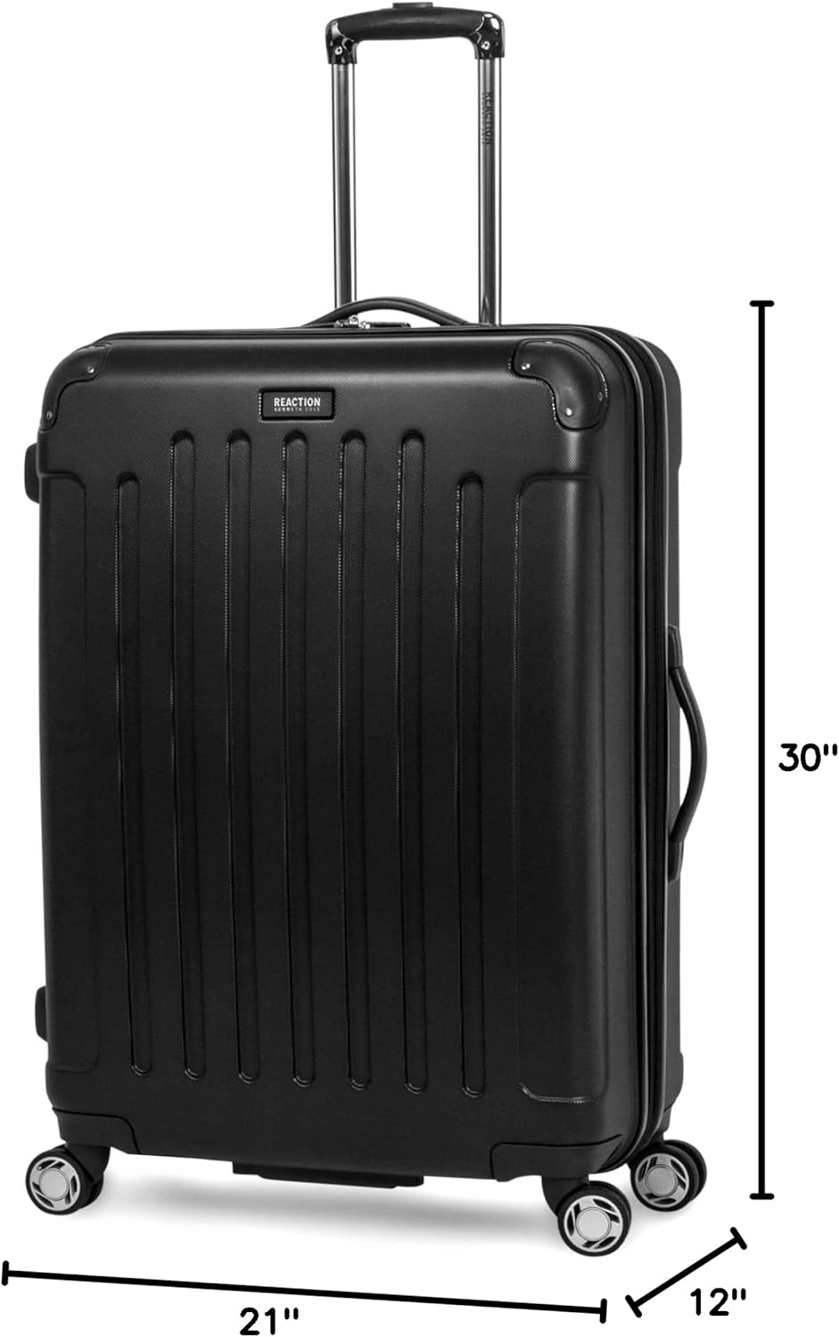 REACTION Renegade Luggage Expandable 8-Wheel Spinner Lightweight Hardside Suitcase, Navy Blue, 20-Inch Carry On