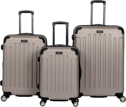REACTION Renegade Luggage Expandable 8-Wheel Spinner Lightweight Hardside Suitcase, Navy Blue, 20-Inch Carry On