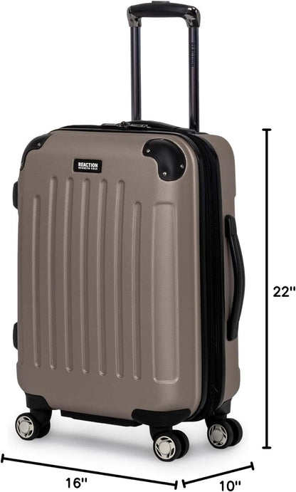 REACTION Renegade Luggage Expandable 8-Wheel Spinner Lightweight Hardside Suitcase, Navy Blue, 20-Inch Carry On