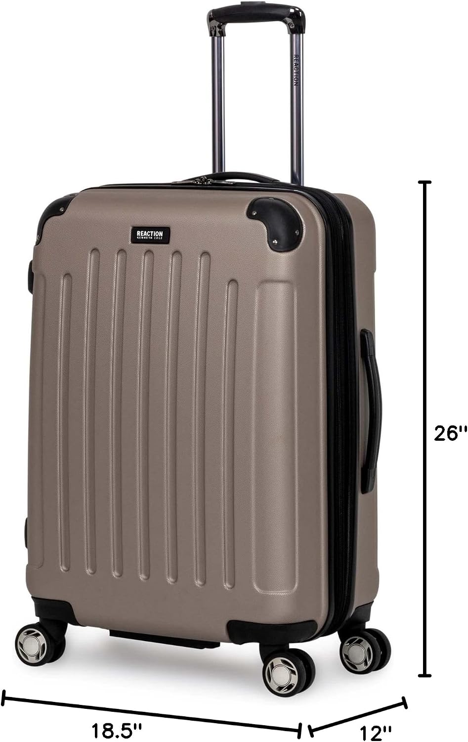 REACTION Renegade Luggage Expandable 8-Wheel Spinner Lightweight Hardside Suitcase, Navy Blue, 20-Inch Carry On