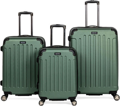 REACTION Renegade Luggage Expandable 8-Wheel Spinner Lightweight Hardside Suitcase, Navy Blue, 20-Inch Carry On