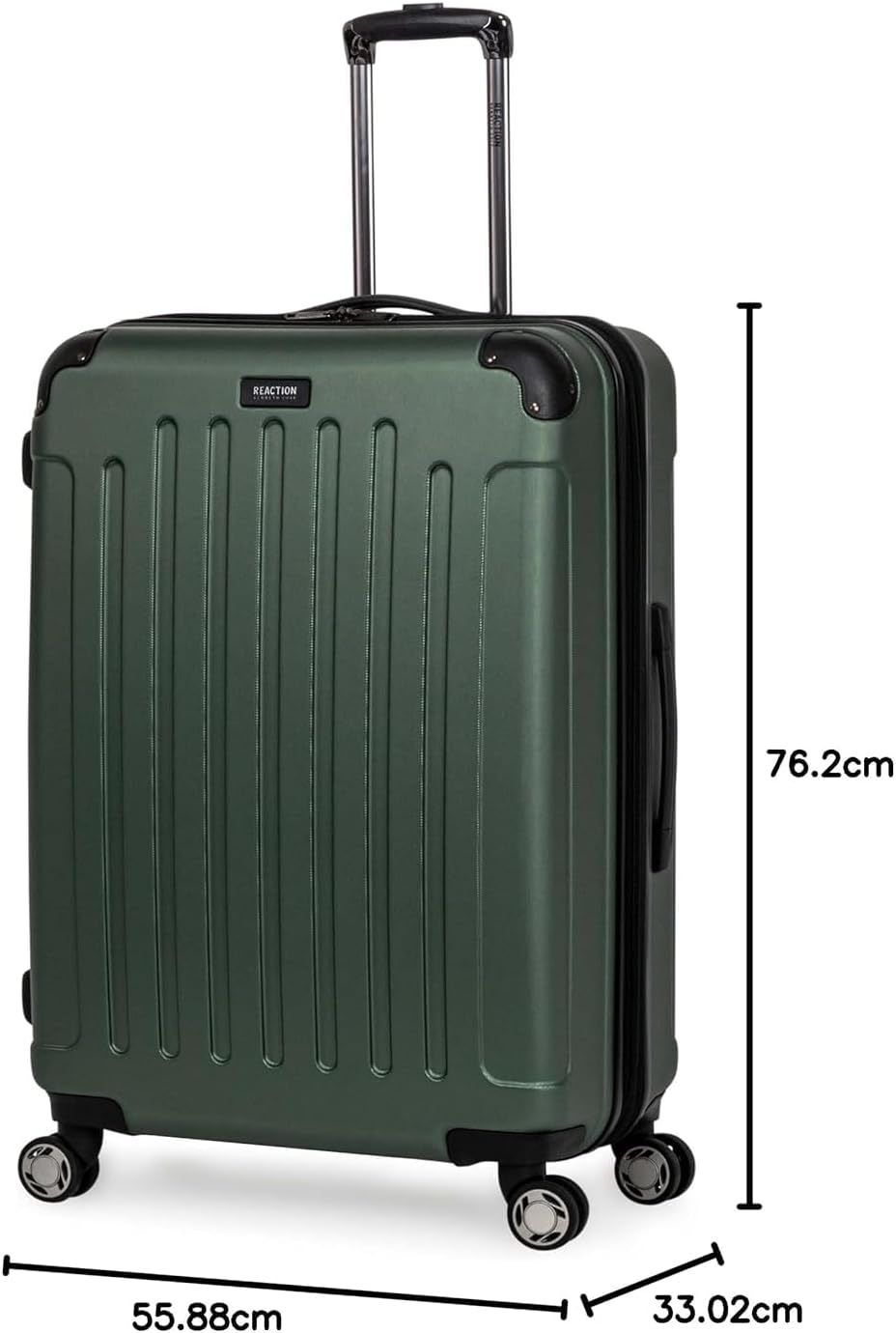 REACTION Renegade Luggage Expandable 8-Wheel Spinner Lightweight Hardside Suitcase, Navy Blue, 20-Inch Carry On