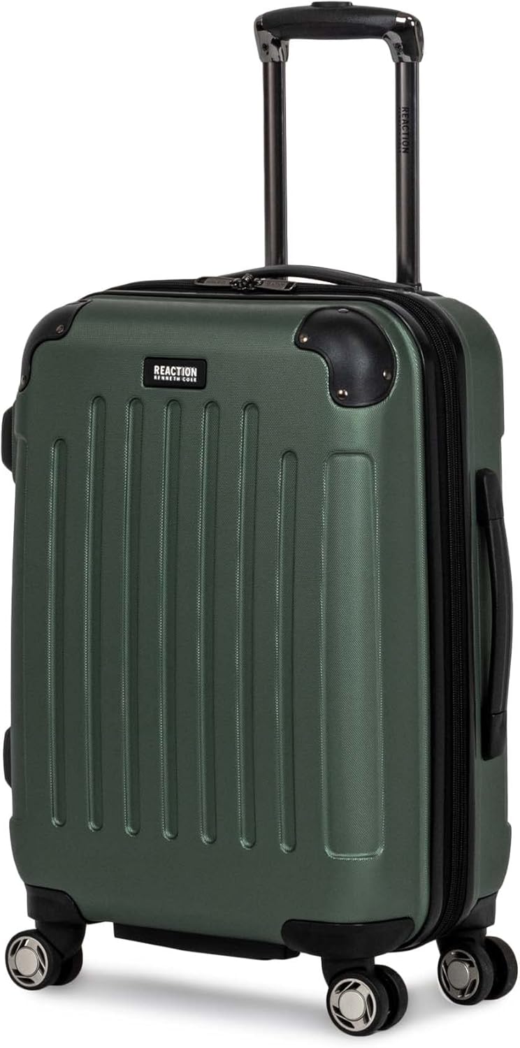REACTION Renegade Luggage Expandable 8-Wheel Spinner Lightweight Hardside Suitcase, Navy Blue, 20-Inch Carry On