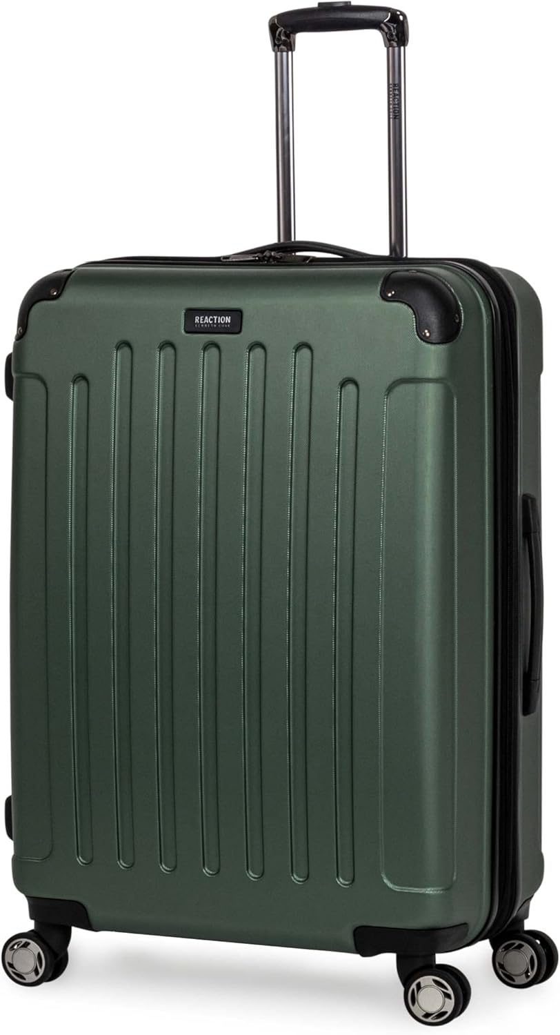 REACTION Renegade Luggage Expandable 8-Wheel Spinner Lightweight Hardside Suitcase, Navy Blue, 20-Inch Carry On