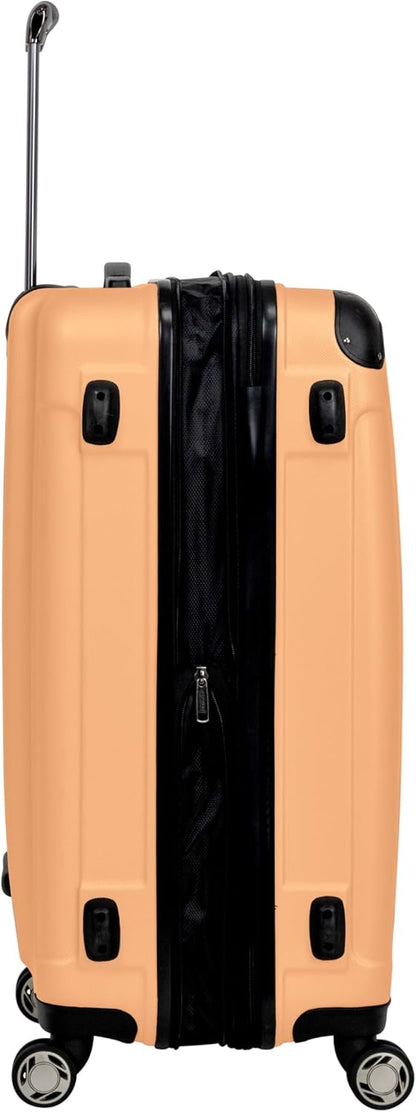 REACTION Renegade Luggage Expandable 8-Wheel Spinner Lightweight Hardside Suitcase, Navy Blue, 20-Inch Carry On