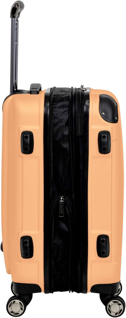 REACTION Renegade Luggage Expandable 8-Wheel Spinner Lightweight Hardside Suitcase, Navy Blue, 20-Inch Carry On