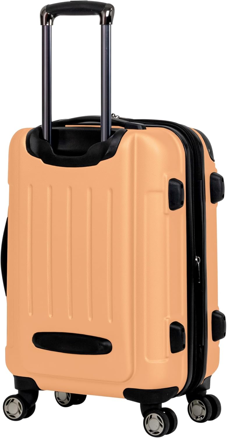 REACTION Renegade Luggage Expandable 8-Wheel Spinner Lightweight Hardside Suitcase, Navy Blue, 20-Inch Carry On