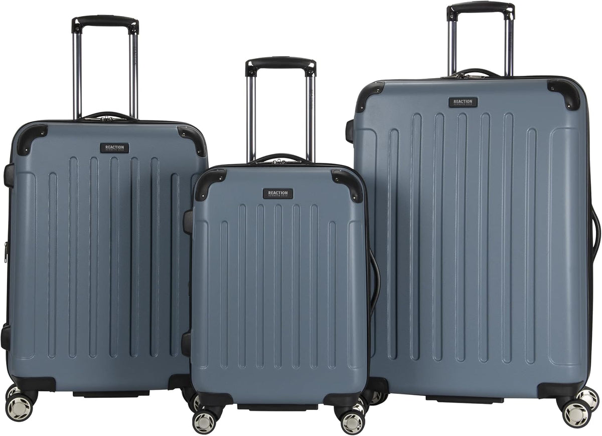 REACTION Renegade Luggage Expandable 8-Wheel Spinner Lightweight Hardside Suitcase, Navy Blue, 20-Inch Carry On